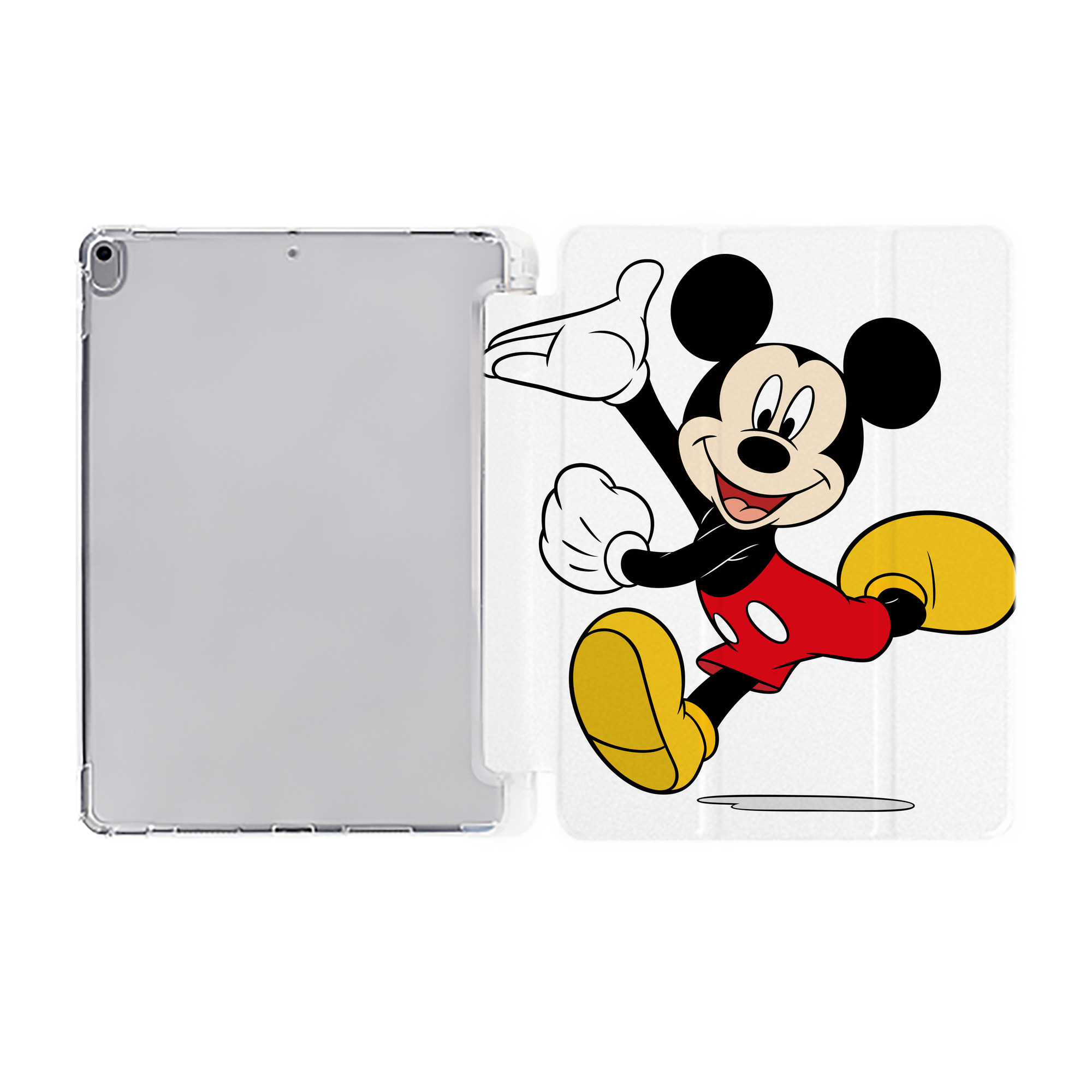 （画像用） ミッキーマウス Mickey Mouse IPad ケース ペン収納付き 三つ折りスタンド PUレザー×シリコン 対応機種9.5/10.5/10.9インチ